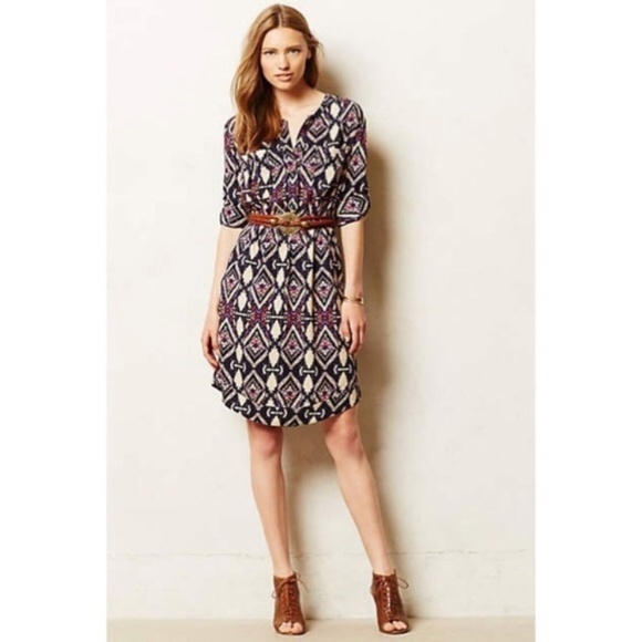 Anthropologie Holding Horses Aztec Dress - Picture 1 of 7